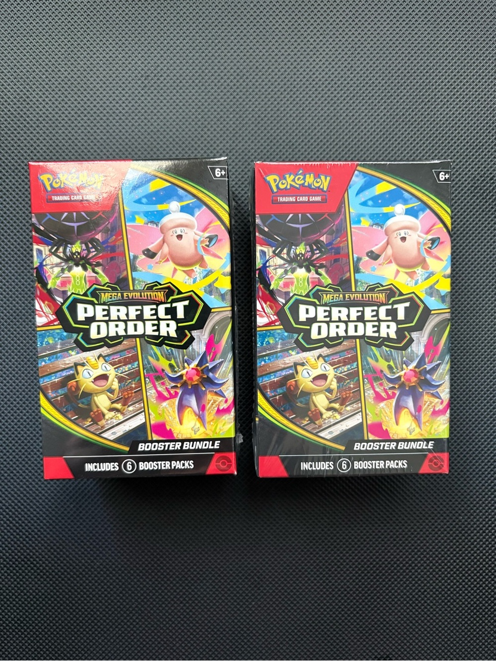 X 2 Pokemon  TCG: Mega Evolution Perfect Order Booster Bundle - Pink/Yellow